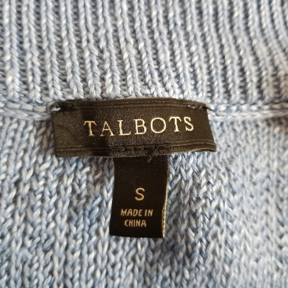 Talbots Blue Open-Front 100% Linen Cardigan Size Small - Picture 14 of 15